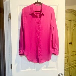 Timing Pink Cuffed Sleeve Button Down Shirt